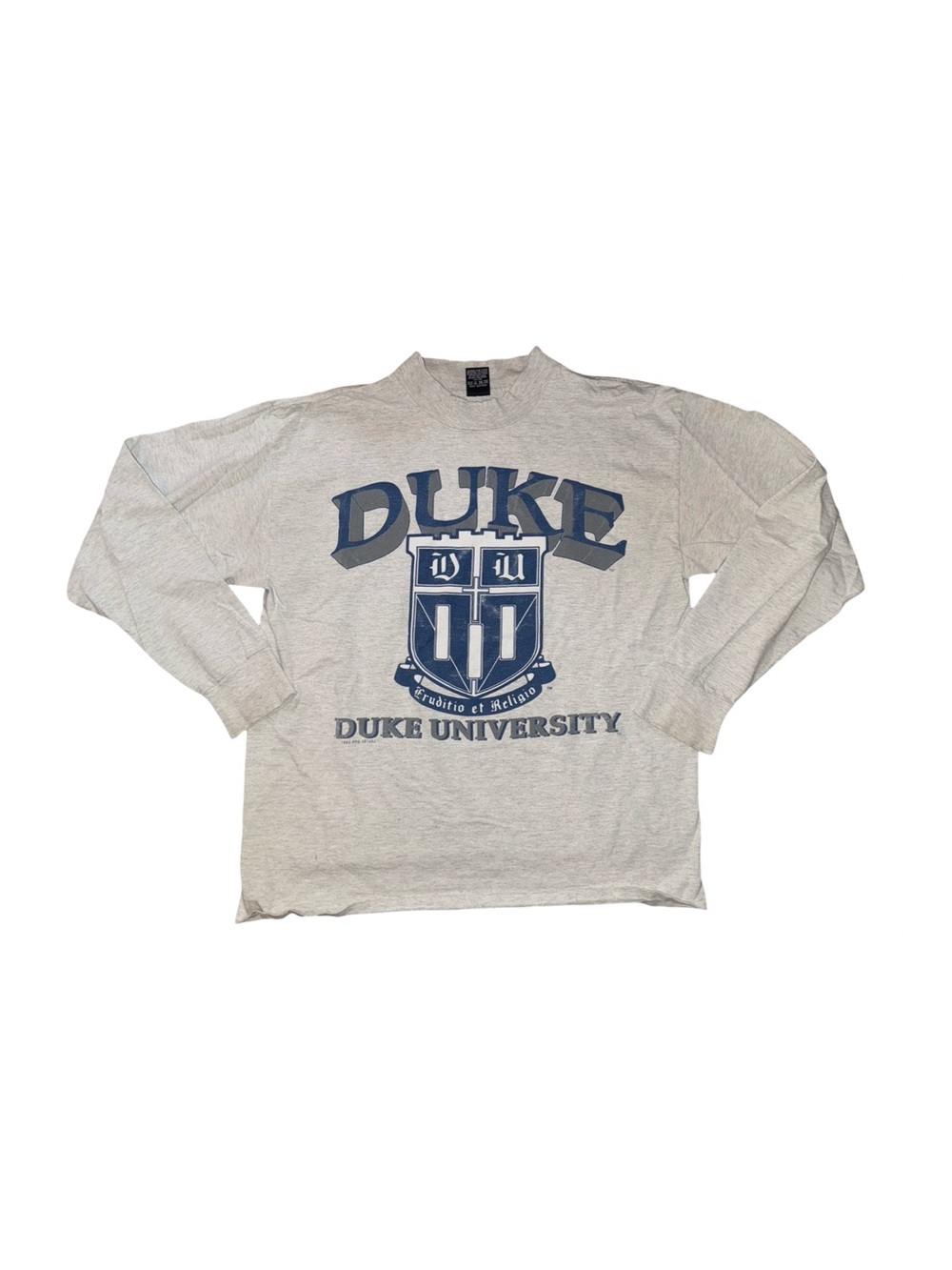 VTG. 80’s DUKE UNIVERSITY-BLUE DEVIL’S EXCHANGE MADE IN USA‎ long sleeve sz XL